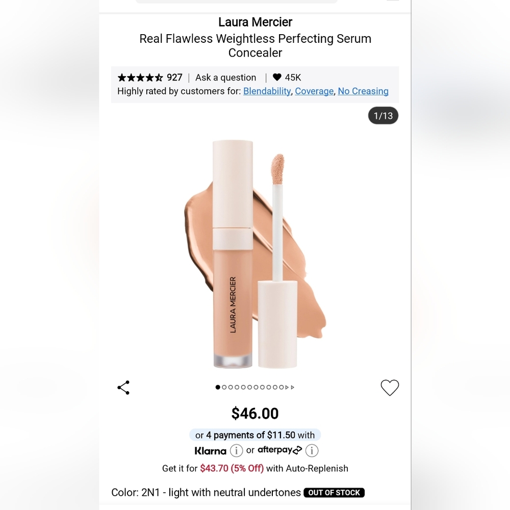 Laura Mercier High-Coverage Concealer - Warm Nude 2N1